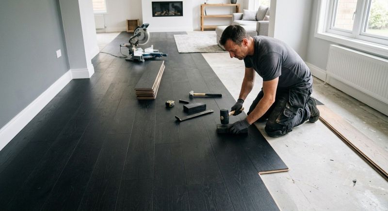 Dark Wood Floor Installation in Scottsdale, AZ