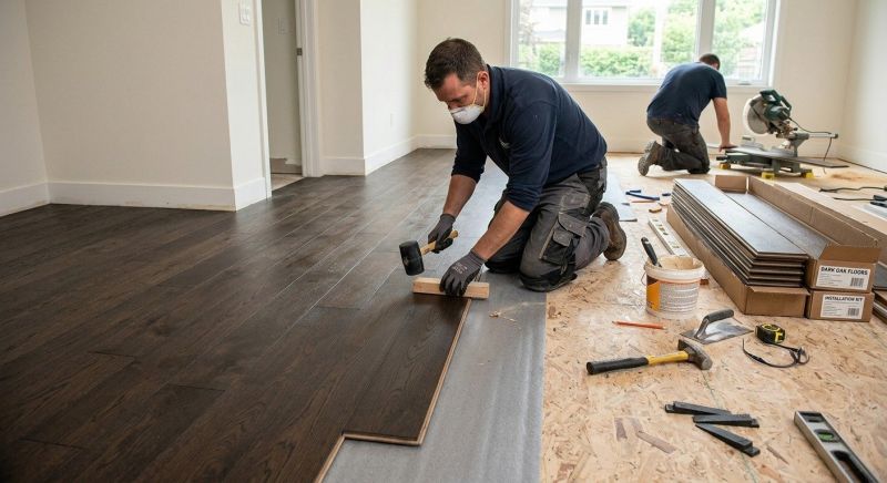 Dark Wood Floor Installation in Scottsdale, AZ